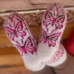 Siberia Spirit Butterfly Magic Low Socks -Baffin Store Pink butterflies wool socks bottom 720x f5555dbf 6be1 418e b3dc 63d3f63b0d59