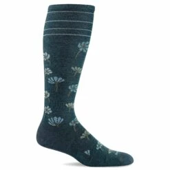 Sockwell Womens Field Flower Moderate Compression Knee-High Socks -Baffin Store SW133W FieldFlower BlueRidge625 WEB