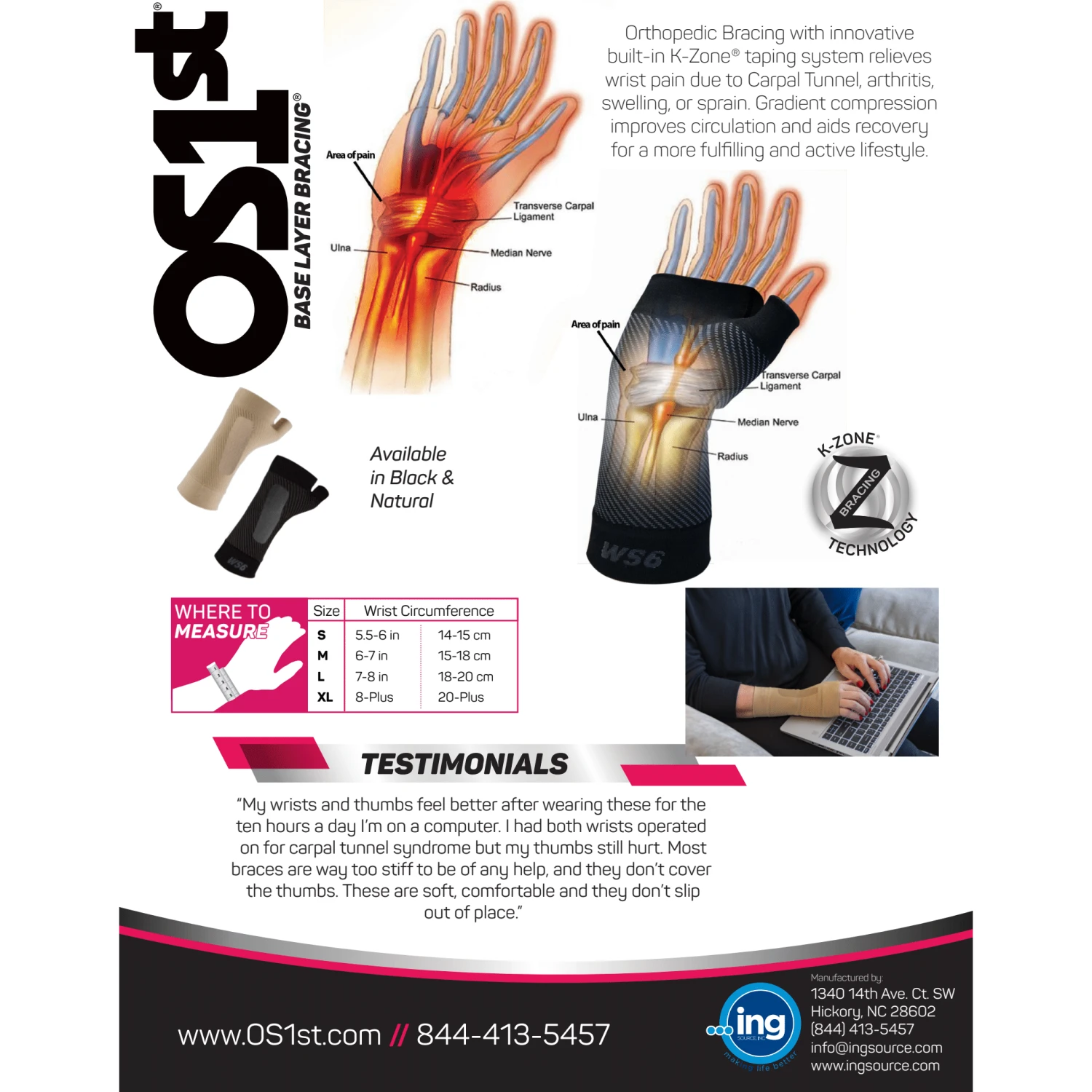 OS1st WS6 Performance Wrist Sleeve 3 OS1st WS6 Performance Wrist Sleeve - Image 3
